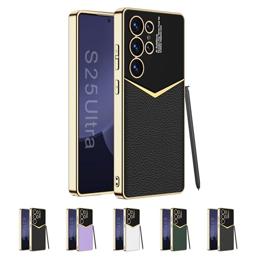 ZollernX für Samsung Galaxy S25 Ultra Hülle – Premium Hardcase – Kratzfest & Stoßfest – Dünnes, edles Design mit Gold-Akzenten – Handyhülle für Damen & Herren – Luxus-Schutzhülle (1-Schwarz) von ZollernX