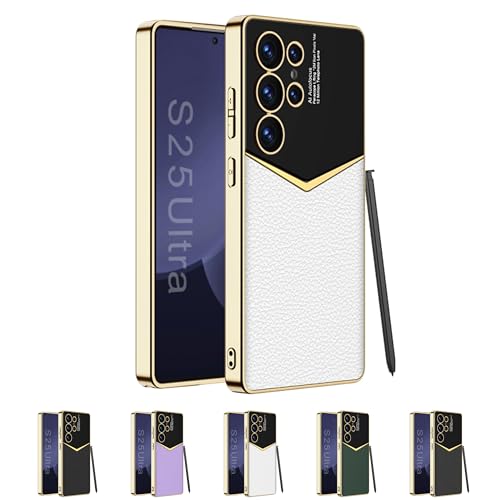 ZollernX für Samsung Galaxy S25 Ultra Hülle – Premium Hardcase – Kratzfest & Stoßfest – Dünnes, edles Design mit Gold-Akzenten – Handyhülle für Damen & Herren – Luxus-Schutzhülle (2-Weiß) von ZollernX