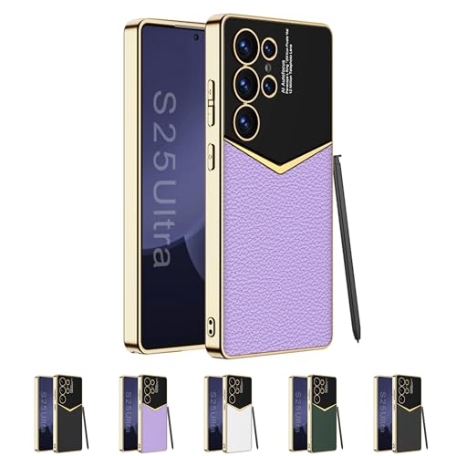 ZollernX für Samsung Galaxy S25 Ultra Hülle – Premium Hardcase – Kratzfest & Stoßfest – Dünnes, edles Design mit Gold-Akzenten – Handyhülle für Damen & Herren – Luxus-Schutzhülle (4-Lila) von ZollernX
