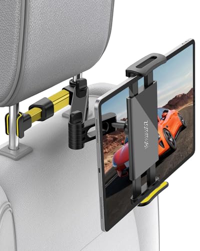 Zommuei Tablethalterungen Auto, Tablet Halterung Auto Ausziehbare KFZ Kopfstützenhalterung Tablet Halter Kopfstütze für iPad iPhone/Samsung Tab/Kindle Fire HD/Nintendo Switch usw. 4,4-14 Zoll Geräte von Zommuei