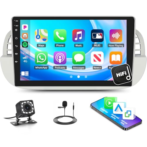 1G+32G Android 13 Autoradio für FIAT 500 2007-2015 Navi GPS mit Wireless Carplay Android Auto Mirror Link 9 Zoll Touchscreen Bildschirm Bluetooth WiFi HiFi FM/RDS SWC Mic +Rückfahrkamera 1G+32G Android 13 Autoradio für FIAT 500 2007-2015 Navi GPS mit Wireless Carplay Android Auto Mirror Link 9 Zoll Touchscreen Bildschirm Bluetooth WiFi HiFi FM/RDS SWC Mic +Rückfahrkamera von Zomolither