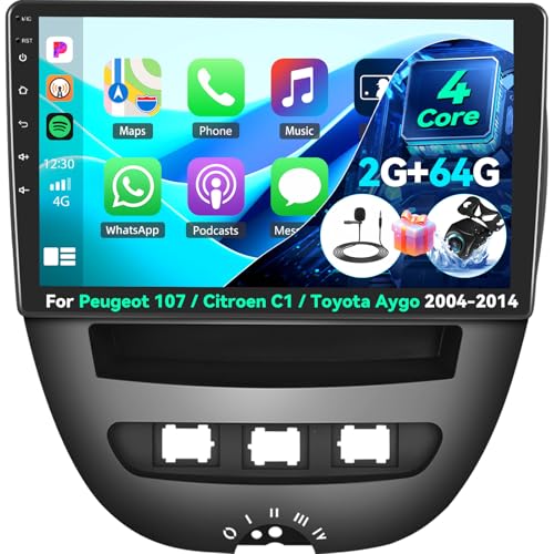 2G+64G Android 13 Autoradio für Peugeot 107 / Citroen C1 / Toyota Aygo 2004-2014 mit Carplay Android Auto Mirror Link 10.1" Bildschirm Navi GPS BT WiFi HiFi FM/RDS SWC Mic +Rückfahrkamera 2G+64G Android 13 Autoradio für Peugeot 107 / Citroen C1 / Toyota Aygo 2004-2014 mit Carplay Android Auto Mirror Link 10.1" Bildschirm Navi GPS BT WiFi HiFi FM/RDS SWC Mic +Rückfahrkamera von Zomolither
