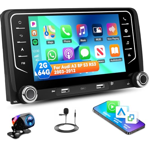 2G+64G Autoradio Android für Audi A3 8P/8P1 S3 RS3 Sportback 2003-2012 Wireless CarPlay Android Auto 7 Zoll Touchscreen Bildschirm Navi GPS mit Ruckfahrkamera Mirror Link WiFi FM/RDS Radio SWC 2G+64G Autoradio Android für Audi A3 8P/8P1 S3 RS3 Sportback 2003-2012 Wireless CarPlay Android Auto 7 Zoll Touchscreen Bildschirm Navi GPS mit Ruckfahrkamera Mirror Link WiFi FM/RDS Radio SWC von Zomolither