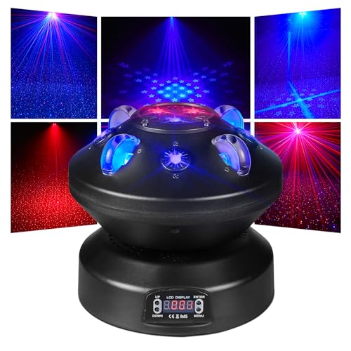 ZonQoonz 60W Moving Head Beam mit Rote Blaue Strahlen LED und Sternenhimmel Muster, 15CH Bühnenlicht Effektlichter mit Sound Aktivierung, Discolicht Partylicht für Bar Halloween Weihnachten ZonQoonz 60W Moving Head Beam mit Rote Blaue Strahlen LED und Sternenhimmel Muster, 15CH Bühnenlicht Effektlichter mit Sound Aktivierung, Discolicht Partylicht für Bar Halloween Weihnachten von ZonQoonz