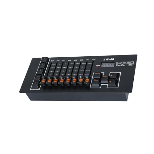 ZonQoonz DMX Controller, 40 CH DMX 512 DJ Controller mit Eingebautem Akku, DMX Mischpult für Bühnenbeleuchtung, DJs, Moving Heads, Bars, Discos, Live Shows, Parties von ZonQoonz