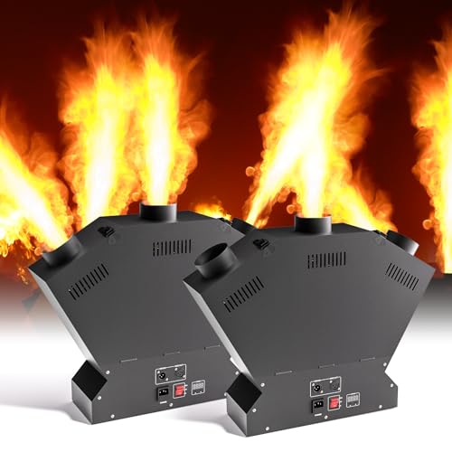 ZonQoonz Flammenwerfer, 2PC 200W Triple Head Flammenprojektor mit DMX Controller, Dj Jet Flame Machine für Konzerte, Shows, Partys, Halloween, Weihnachten, Sportevents von ZonQoonz