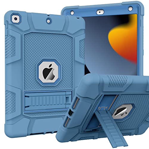 ZoneFoker Hülle für iPad 9/8/7 Generation 10,2 Zoll, für iPad 9./8./7. Generation 2021/2020/2019 10 2 Zoll, Schlank Stoßfeste Robuste Schützend Hülle mit Ständer 10.2" für Kinder (Himmelblau) von ZoneFoker