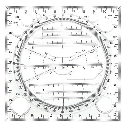 Multifunktional Zeichnung Lineal, ZoneYan Drawing Measuring Ruler, Drawing Ruler With Lines, Zeichenlineal Transparent, Schnell Messlineal, Mehrzweck Lineal Zeichnen, Multipurpose Ruler von ZoneYan