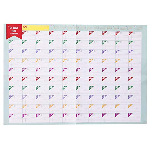 1 Blatt Papier-plan 100 Tage Countdown Zeitplan Abreißkalender Täglich Wöchentlich Monate Planer Tore Organizer for Work Study Lose Weight von Zonfer