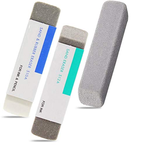 3pcs Sand-radiergummi Für Tinte Deleted Bleistift & Tinte Natur Gummiradiergummi- Füllhaltertinte Radiergummi Sand Gummi Schule Büro Korrektur Eraser von Zonfer