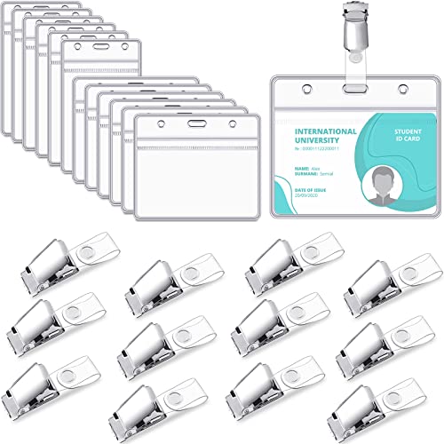 12 Set Krokodil Stil Abzeichen Clip Ausweis Clips Metall Krokodil Klemme Transparent PVC Kartenhalter Kunststoff Ausweishüllen Clip für Kreditkarte Mitgliedskarte Führerschein Horizontal 12 Set Krokodil Stil Abzeichen Clip Ausweis Clips Metall Krokodil Klemme Transparent PVC Kartenhalter Kunststoff Ausweishüllen Clip für Kreditkarte Mitgliedskarte Führerschein Horizontal von Zonon