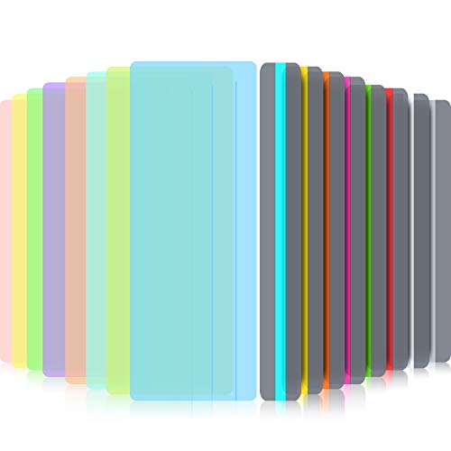 16 Stücke Hervorhebungsstreifen zum Geführten Lesen mit Farbigen Overlay Messlinealen für ADHS und zur Reduzierung (8 Standardgrößen und 8 Große Größen) von Zonon
