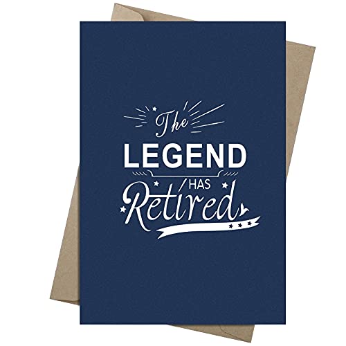 2 Stück lustige Ruhestandskarte mit Umschlag Happy Ruhestand Karte Abschiedskarte Pension Karte Legende hat Ruhestand Papier Party Karte für Männer Frauen Kollegen oder Chef, 16,6 x 11,7 cm von Zonon