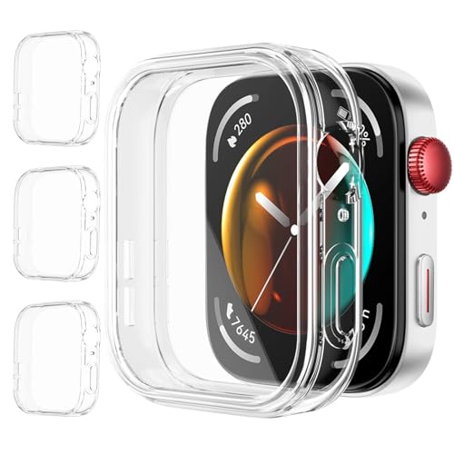 Zonoori 4 Stück Schutzhülle Kompatibel für Huawei Watch Fit 3 Displayschutz Case 360° Rundum Kratzfest Abdeckung Ultradünne Schutz Gehäuse von Zonoori
