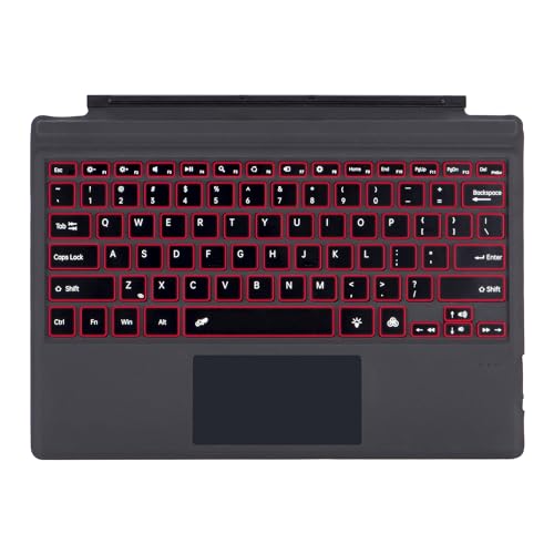Zoof Type Cover Entwickelt für Microsoft Surface Pro Generation 3, 4, 5, 6, 7, 7+, tragbare, schlanke, kabellose Tastatur mit Touchpad-Tablet-Tastatur, schwarze Hintergrundbeleuchtung von Zoof