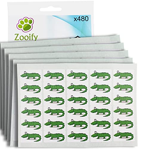 480 x Aufkleber - Krokodil (38 x 21 mm). Hochwertige selbstklebende Etiketten mit Tiermotiv von Zooify. von Zooify