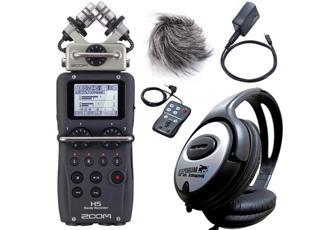 Zoom Audio Zoom H5 Recorder mit APH-5 Zubehörset mit Kopfhörer Digitales Aufnahmegerät (mit APH-5 Zubehörset und Kopfhörer) von Zoom Audio