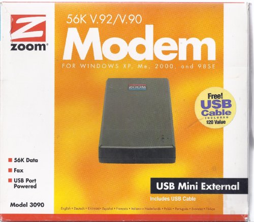 Zoom 3090–00–00 V.92/v.44 Externe USB controllerless Fax Modem von Zoom