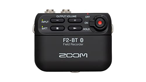 Zoom F2-BT Field Recorder mit Bluetooth und Lavalier-Mikrofon | Audio Recorder für Film & Video, Podcast, Interviews und mehr | Schwarz von Zoom