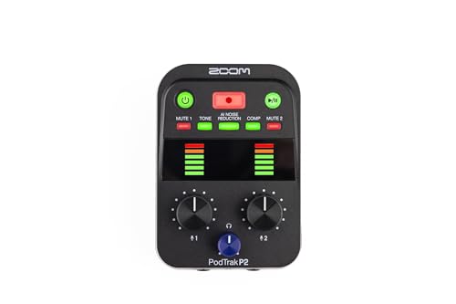 Zoom P2 PodTrak tragbarer Podcast Recorder | Podcasting Mixer und Interface für Mobile Podcast-Aufnahmen in professioneller Audioqualität | 2 x USB Mikrofoneingänge | schwarz Zoom P2 PodTrak tragbarer Podcast Recorder | Podcasting Mixer und Interface für Mobile Podcast-Aufnahmen in professioneller Audioqualität | 2 x USB Mikrofoneingänge | schwarz von Zoom