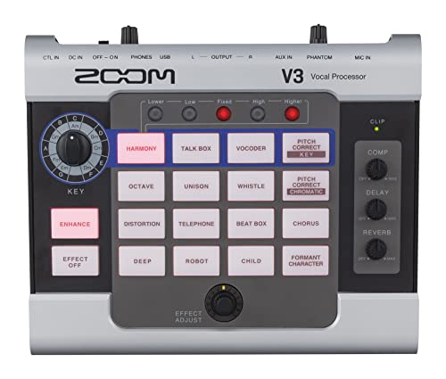 Zoom V3 Vocal Processor | erweiterte Sprachaufnahme mit Effekten | schwarz & silber von Zoom