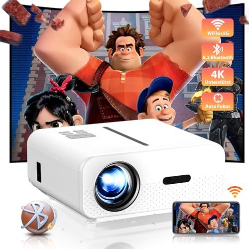 Beamer, Autofokus Beamer 6D 4P Trapezkorrektur Beamer 4K Heimkino Unterstützt, 20000 Lumen WiFi6 Video Beamer Bluetooth 1080P Full HD Projektor Beamer, Autofokus Beamer 6D 4P Trapezkorrektur Beamer 4K Heimkino Unterstützt, 20000 Lumen WiFi6 Video Beamer Bluetooth 1080P Full HD Projektor von Zoomcat