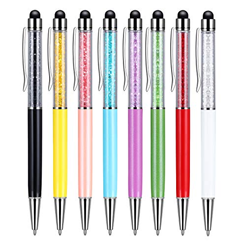 Stylus Pen für Tablets 8 Stück 2 in 1 Kugelschreiber Schwarze Tinte und Universelle Eingabestift Styli-Touchscreen-Stifte für iPhone Smartphones Samsung Galaxy Alle Touchscreen-Geräte (8 Farben) von Zoonnis