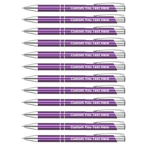Zoonnis 12 Pcs Personalisierte Einziehbare Kugelschreiber für Business Personalisierte Gravierte Stift in Bulk für Frauen Männer mit Namen Text Customised Stift Schreiben mit Schwarzer Tinte von Zoonnis