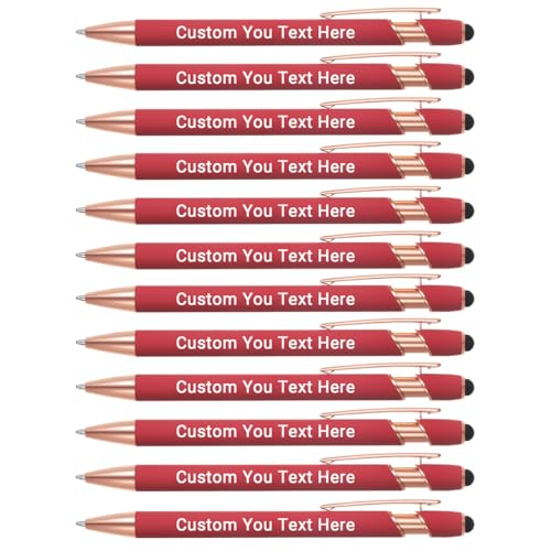 Zoonnis 12 Pcs Personalisierte Kugelschreiber mit Stylus-Tipps für Business Personalisierte Gravierte Stift in Bulk für Frauen Männer mit Namen Text Benutzerdefinierte Stift mit Schwarzer Tinte Zoonnis 12 Pcs Personalisierte Kugelschreiber mit Stylus-Tipps für Business Personalisierte Gravierte Stift in Bulk für Frauen Männer mit Namen Text Benutzerdefinierte Stift mit Schwarzer Tinte von Zoonnis