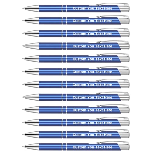 Zoonnis 24 Pcs Personalisierte Einziehbare Kugelschreiber für Business Personalisierte Gravierte Stift in Bulk für Frauen Männer mit Namen Text Customised Stift Schreiben mit Schwarzer Tinte von Zoonnis