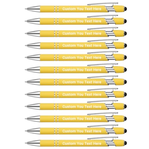 Zoonnis 24 Stück personalisierte Kugelschreiber mit Stylus-Spitzen für Geschäft, personalisierbar, gravierter Stift in Großpackung für Damen und Herren, mit Namentext, personalisierter Stift, Zoonnis 24 Stück personalisierte Kugelschreiber mit Stylus-Spitzen für Geschäft, personalisierbar, gravierter Stift in Großpackung für Damen und Herren, mit Namentext, personalisierter Stift, von Zoonnis