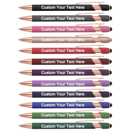 Zoonnis 48 Stück personalisierte Kugelschreiber mit Stylus-Spitzen für Geschäft, personalisierbar, gravierter Stift in Großpackung für Damen und Herren, mit Namentext, personalisierter Stift, Zoonnis 48 Stück personalisierte Kugelschreiber mit Stylus-Spitzen für Geschäft, personalisierbar, gravierter Stift in Großpackung für Damen und Herren, mit Namentext, personalisierter Stift, von Zoonnis
