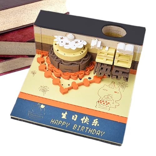 Haftnotizen ohne Kleberückstände | 3D Memo Kunstblock,Gravurplaner Mehrzweck Vintage Design Notizblock für Büro Weihnachten Ostern Schreibtisch Haftnotizen ohne Kleberückstände | 3D Memo Kunstblock,Gravurplaner Mehrzweck Vintage Design Notizblock für Büro Weihnachten Ostern Schreibtisch von Zopoee