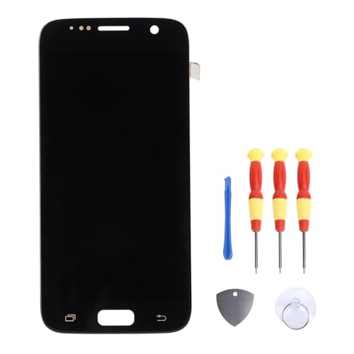 Handy-Bildschirm für Galaxy S7, Handy-Display Touchscreen Digitizer Montage, TFT Bildschirm Ersatz mit Rahmen Reparatur Tool Kit (Schwarz) von Zopsc