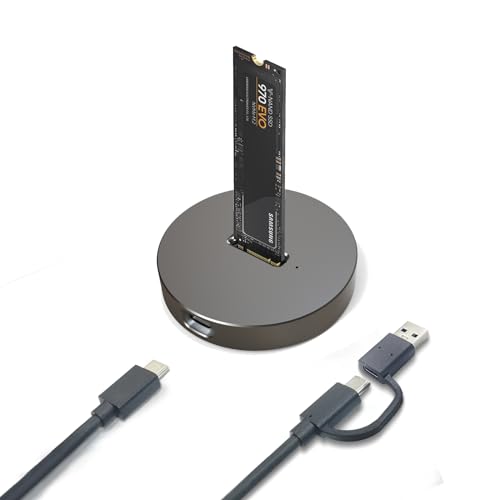 Zoravson Aluminum USB C Gehäuse M.2 NVME 10Gbps M 2 NVME PCIe SSD Gehäuse USB 3.1 Gen 2 NVMe to USB Adapter High Speed Data Transfer, Base Case RTL9210B Chips für 2230/2242/2260/2280 SSD von ZoraVson