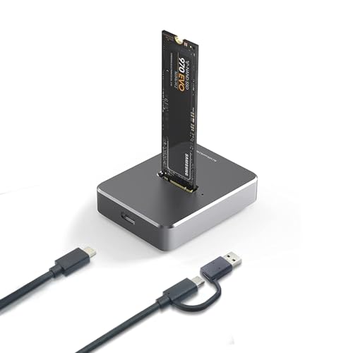 Zoravson M.2 NVME und SATA SSD Gehäuse Adapter, USB 3.1 Gen 2 10Gbps SSD Gehäuse, USB C M.2 SSD Gehäuse für M-Key B+M Key,Aluminium NVMe Gehäuse für 2230/42/60/80,M.2 NVME USB 3.1 SSD case von ZoraVson