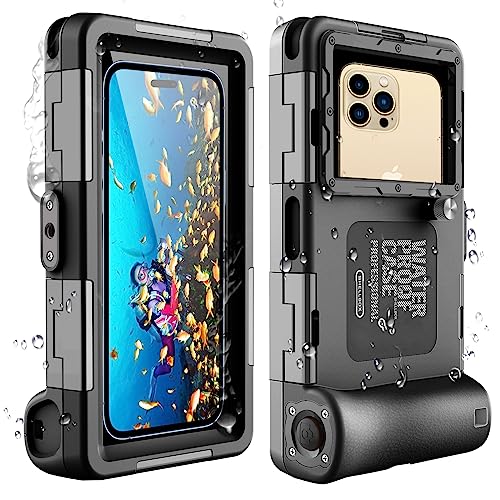 ShellBox wasserdichte Handyhülle 7.0 Zoll Unterwasser Wasserfeste Handy Wasserschutzhülle Handytasche Wasserdicht Schwimmen Baden Compatible für iPhone 16 15 Pro 14 13 12 16 Pro Max Samsung S23 von Zorrliy