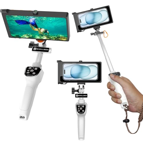 wasserdichte Selfie Stick with wasserdichte Handyhülle Set Unterwasser Wasserfeste Handyhülle Schwimmen Baden Tauchen Surfen Bootfahren Compatible iPhone 15 14 13 12 Pro Max Samsung S24 S23 S22 von Zorrliy
