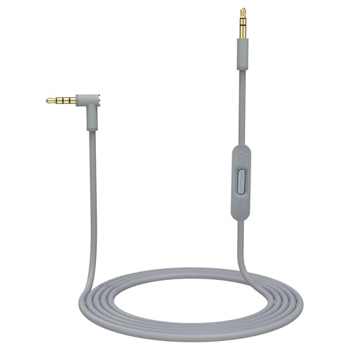 Ersatz Aux Kabel, Stereo-Audiokabel 3,5mm Klinkenkabel Kabel mit Inline-Mikrofon und Steuerung Kompatibel mit Beats Solo4/Solo 3/Solo 2/Studio 2 3/Pro/Detox/Executive,/Mixr/Wireless Kopfhörer (Grau) von Zosvoses