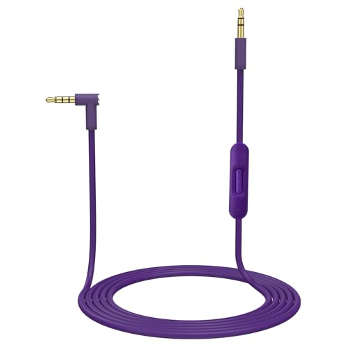 Ersatz Aux Kabel, Stereo-Audiokabel 3,5mm Klinkenkabel Kabel mit Inline-Mikrofon und Steuerung Kompatibel mit Beats Solo4/Solo 3/Solo 2/Studio 2 3/Pro/Detox/Executive,/Mixr/Wireless Kopfhörer (Lila) von Zosvoses