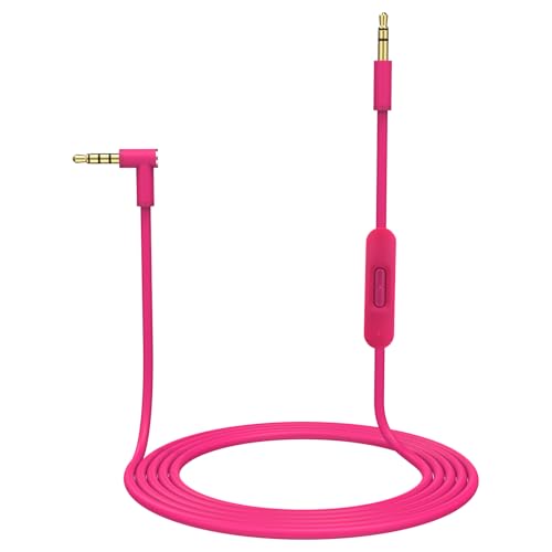 Ersatz Aux Kabel, Stereo-Audiokabel 3,5mm Klinkenkabel Kabel mit Inline-Mikrofon und Steuerung Kompatibel mit Beats Solo4/Solo 3/Solo 2/Studio 2 3/Pro/Detox/Executive,/Mixr/Wireless Kopfhörer (Pink) von Zosvoses