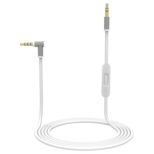 Ersatz Aux Kabel, Stereo-Audiokabel 3,5mm Klinkenkabel Kabel mit Inline-Mikrofon und Steuerung Kompatibel mit Beats Solo4/Solo 3/Solo 2/Studio 2 3/Pro/Detox/Executive,/Mixr/Wireless Kopfhörer (weiß) von Zosvoses