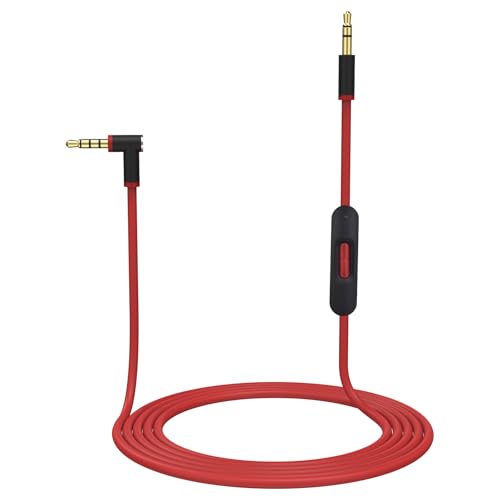 Audiokabel für Beats Kopfhörer, 3,5mm Stereo Klinkenkabel Kabel mit Mikrofon und Steuerung Kompatibel mit Beats Solo4/Solo 3/Solo 2/Studio 2 3/Pro/ Detox/Executive/Mixr/ Wireless Kopfhörer (Rot) von Zosvoses
