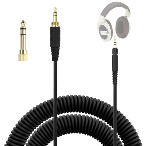 Zosvoses Ersatzkabel Spiralkabel HD598 Audio Kabel Kompatibel mit Sennheiser HD599 HD598 HD579 HD569 HD558 HD518 Kopfhörer, Coiled Kopfhörer Verlängerungskabel Audiokabel mit 6,35 mm Adapter, 1,5m-3m von Zosvoses