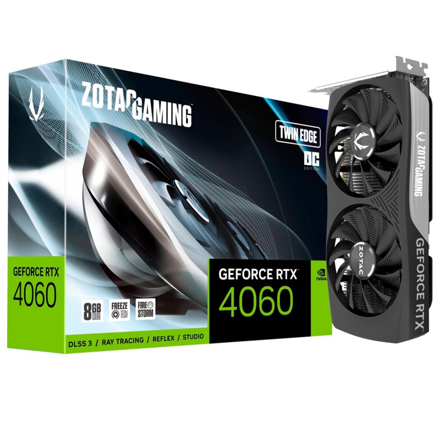 GAMING GeForce RTX 4060 8GB Twin Edge OC, Grafikkarte von Zotac