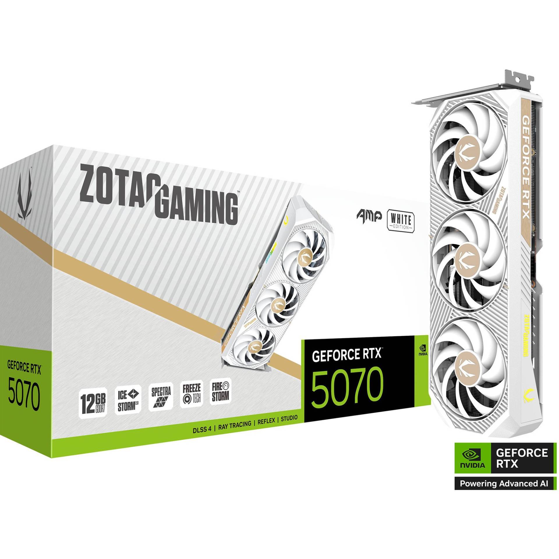 GeForce RTX 5070 AMP WHITE Edition, Grafikkarte GeForce RTX 5070 AMP WHITE Edition, Grafikkarte von Zotac