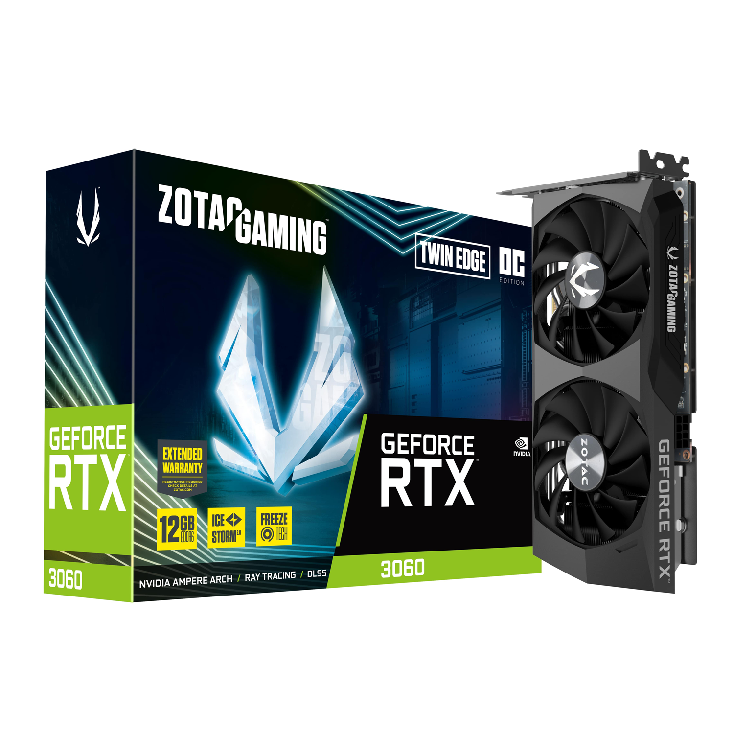 ZOTAC GAMING GeForce RTX 3060 Twin Edge OC 12GB Grafikkarte - 3x DisplayPort/HDMI von Zotac