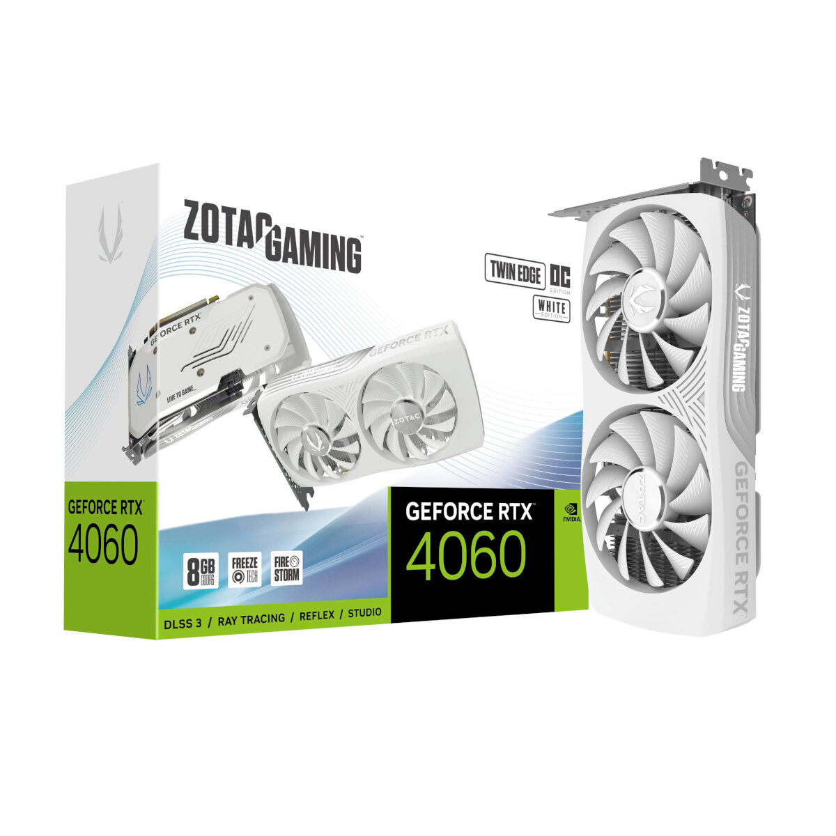 ZOTAC GAMING GeForce RTX 4060 Twin Edge OC White Edition - 8GB GDDR6, 1x HDMI, 3x DP von Zotac