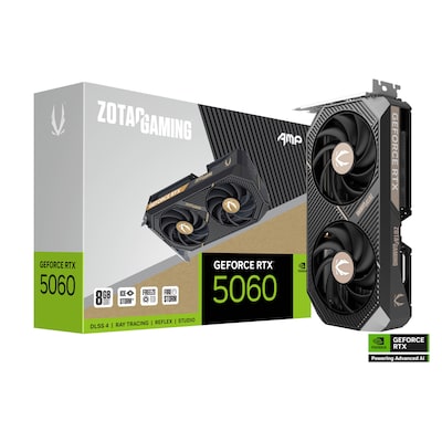 ZOTAC GAMING GeForce RTX 5060 AMP 8GB GDDR7 Grafikkarte 3x DP, 1x HDMI ZOTAC GAMING GeForce RTX 5060 AMP 8GB GDDR7 Grafikkarte 3x DP, 1x HDMI von Zotac