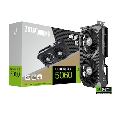 ZOTAC GAMING GeForce RTX 5060 Twin Edge 8GB GDDR7 Grafikkarte 3x DP, 1x HDMI ZOTAC GAMING GeForce RTX 5060 Twin Edge 8GB GDDR7 Grafikkarte 3x DP, 1x HDMI von Zotac